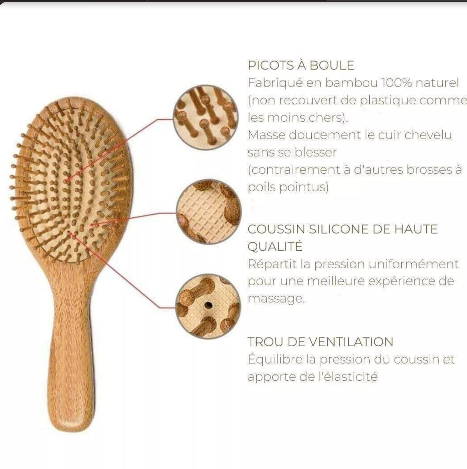 BROSSE À CHEVEUX - BAMBOU